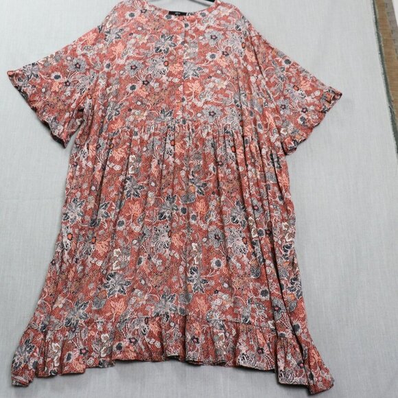 Ellos Dress Womens 3X Boho Rayon Tiered Paisley Western Plus Midi - Picture 13 of 16